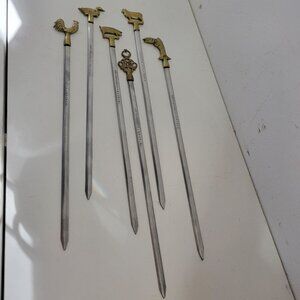 Vintage Coppersource of California BBQ Skewers with Ornate Tops